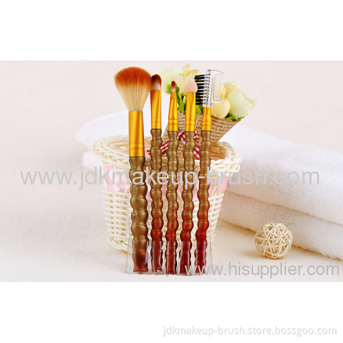 Beauty 5pcs Portable Makeup Brush Set With Pouch, Oem /odm Are Available 